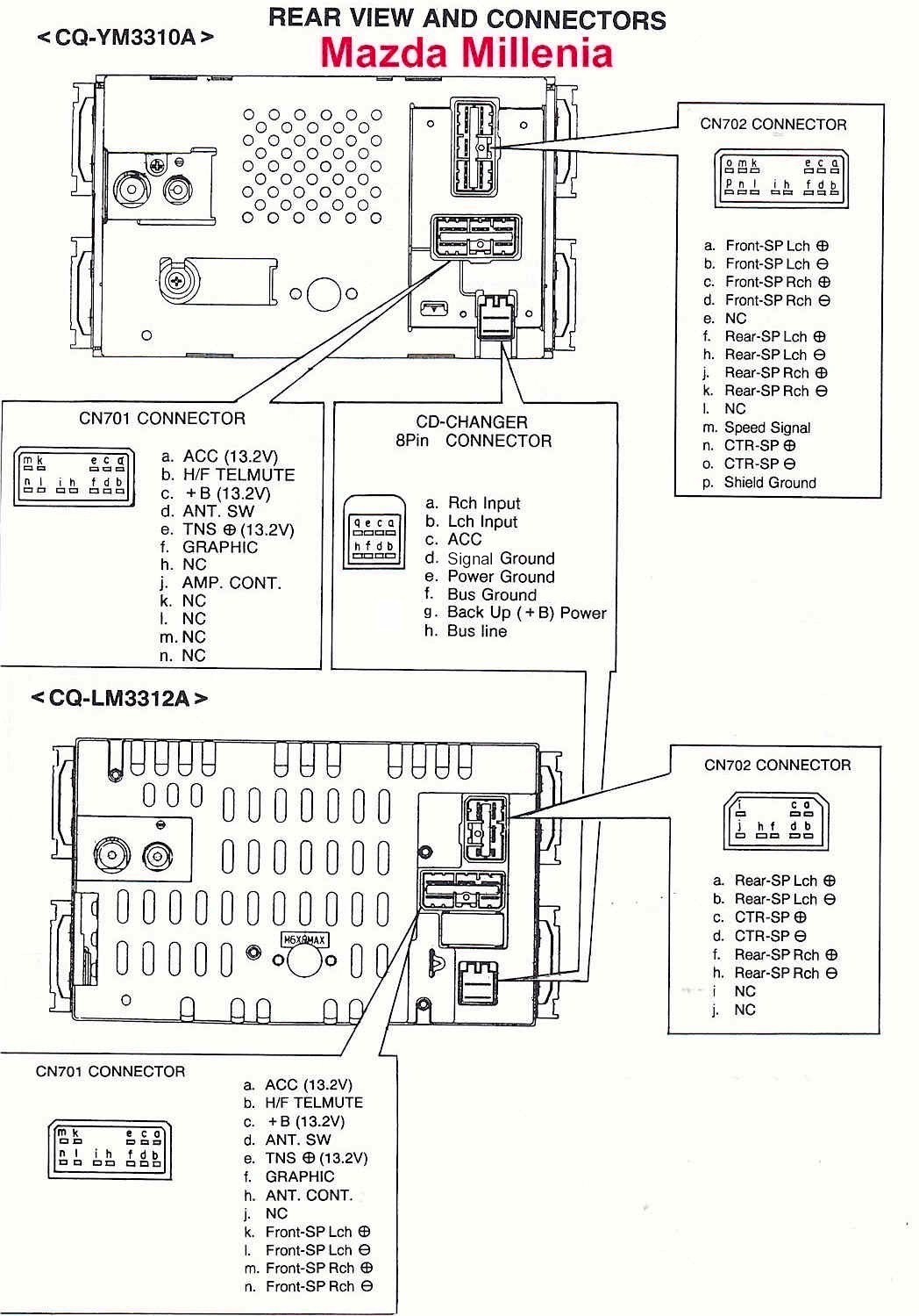 Car Audio Wire Diagram Codes Mazda - Factory Car Stereo Repair - Bose